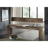 MASSIVMOEBEL24.DE Bank Sheesham 160x35x76 grau geölt NATURE GREY #701