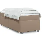 vidaXL Boxspringbett mit Matratze Cappuccino-Braun 90x200cm Kunstleder