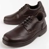 Purapiel Herren Oxford Schuh Komodo4 aus Leder, Braun, mit rutschfester Gummisohle und gepolsterter Innensohle