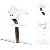 Stokke Nomi Bundle Hochstuhl Walnuss inkl. Babyset und Tray, weiss