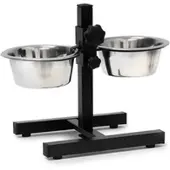 Relaxdays 2-tlg. Hunde Set Weiß,Schwarz,Silber