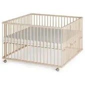 Sämann Laufgitter mit Matratze - natur - Premium Kollektion | Gr.: 100x100 cm