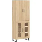 vidaXL Highboard Sonoma-Eiche 69,5x34x180 cm Holzwerkstoff