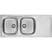 Deante 2-bowl steel sink with drainer