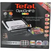 Tefal OptiGrill+ GC712D, Silber, Rechteckig, Sensor, Feuerrost, 600 cm², 300 x 200 mm