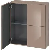 Duravit L-Cube Halbhochschrank, 2 Türen, 700x243x800mm, LC116708686, Farbe: Cappuccino Hochglanz Lack
