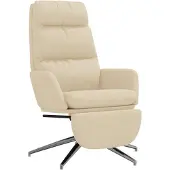 vidaXL Relaxsessel mit Fußteil Creme Stoff