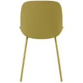 STONES Eva-Stuhl, modernes Design, senffarbenes Polypropylen, Metallbeine – robuste Konstruktion für den Innen- und Außenbereich – hohe Qualität