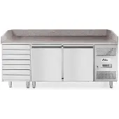 Hendi Pizzatisch zweitürig + 7 Schubladen 485 l