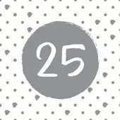 Duni 240 Tissue-Servietten 33 x 33 cm 25th Birthday 3-lagig