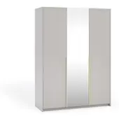 Masseno Drehtürenschrank THALIA 148/204/58cm 3-türig mit Spiegel Kaschmir