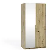 Masseno Drehtürenschrank THALIA 100/204/58cm 2-türig mit Spiegel Eiche Artisan