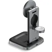 Satechi 3-in-1 Foldable Qi2 Charging Stand | Faltbares kabelloses Ladegerät - MagSafe und Qi2 kompatibel