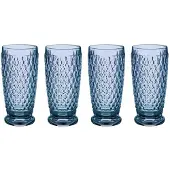 Villeroy & Boch Longdrinkglas "Longdrinkgläser Boston Coloured 400 ml 4er Set", blau, Glas, Trinkgefäße, Longdrinkglas