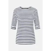 Armor Lux 3/4-Arm Streifenshirt weiß-marine Damen