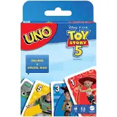 Mattel Games UNO Disney Pixar Toy Story 5 Kartenspiel für Kinder, Erwachsene und Spieleabende in der Familie, vom Film inspiriertes Deck, Kartenspiel, Abwurf, 7 Jahr(e), Familienspiel