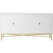 STILVORA Sideboard aus MDF/Spanplatte Weiß 160x40x82 cm, 4 Türen, Soft-Close