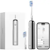 Laifen Wave Pro Elektrische Schallzahnbürste mit App, Drucksensor, 70 Tage Akku, kabelloses Laden und intelligenter Reinigungstechnologie – Edelstahl