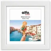 Alfo. Amalfi 20x20 cm, weiß mit Passepartout 13x13 cm, Holzrahmen