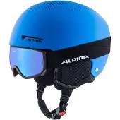 Alpina Skihelm Zupo Set (+Scarabeo Jr.) Blue Matt Junior-48 - 52 cm