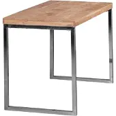 FineBuy Schreibtisch Akazie Massivholz Computertisch 120 x 60 cm Laptoptisch Landhaus Konsolentisch mit Metallbeinen Sheesham // Akazie