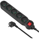 Macleans MCE185 power extension 5 AC outlet(s) Indoor Black