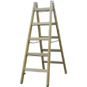 Krause Sprossen-Doppelleiter, Holz, 2 x 8 Sprossen