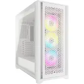 Corsair iCUE 5000D RGB Airflow, Midi Tower, PC, Weiß, ATX, EATX, micro ATX, Mini-ITX, Kunststoff, Stahl, Gehärtetes Glas, Gaming