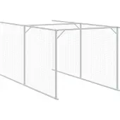 vidaXL Hundehütte mit Auslauf Hellgrau 110x813x110 cm Verzinkter Stahl