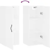 vidaXL Wandschrank Weiß 34,5x34x90 cm Holzwerkstoff