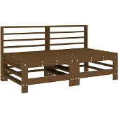 vidaXL Garten-Mittelsofas 2 Stk. Honigbraun Massivholz Kiefer