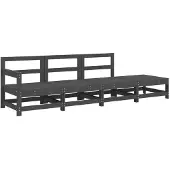 vidaXL 4-tlg. Garten-Lounge-Set Grau Massivholz Kiefer