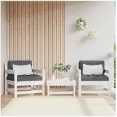 vidaXL Gartenstühle 2 Stk. Weiß Massivholz Kiefer