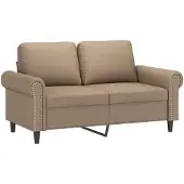vidaXL 2-tlg. Sofagarnitur mit Kissen Cappuccino-Braun Kunstleder