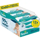 Pampers 99% Water Baby Wipes feuchte Feuchttücher für Kinder 12x60 St.