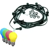 SPICELITE Illu-/Partylichterkette BLACKY 20m - Außenlichterkette schwarz - 20 bunte LED Tropfenlampen