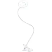 Solight Dimmbare LED-Tischleuchte mit Klemme, weiß, 300 lm, einstellbare Farbtemperatur, USB WO66-W