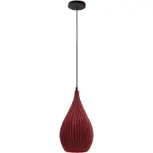 FABAS LUCE Lisa Pendelleuchte aus Metall und pflanzenbasiertem Kunststoff in Bordeaux, E27 Fassung, elegante nachhaltige Designlinie, IP20 Schutz, 230V.