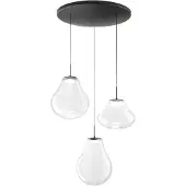 FABAS LUCE Deva Pendelleuchte Ø500mm 42W LED 4530lm CCT 2700K/3000K/4000K Dimmbar Metallstruktur und transparentes Borosilikatglas - Deva