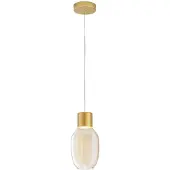 FABAS LUCE Lapo LED-Pendelleuchte, 12 W, 1300 lm, 3000 K, dimmbar, Metallrahmen und Borosilikatglas, Farbe Cognac - 3768-40-365