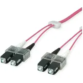 EasyLan LWL-LED-Patchkabel duplex 50/125µm OM4, SC/SC, violett, 5 m