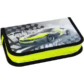 Eberhard Faber Race car, Hartschalenetui für Stifte, Polyester, Mehrfarbig, Abbildung, Reißverschluss, Uni