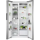 AEG RXB659E6NU, Freistehend, French door, Edelstahl, Berührung, An Tür, Glas
