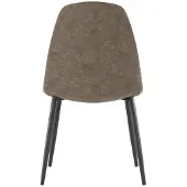 STONES Brigitte-Stuhl in Vintage-Taubengrau-Kunstleder mit anthrazitfarbenem Metallgestell – gepolsterter Sitz, modernes Industriedesign – 4-teilig