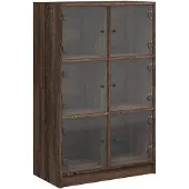 vidaXL Highboard mit Türen Braun Eiche-Optik 68x37x109cm Holzwerkstoff