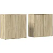 vidaXL Sideboards 2 Stk. Sonoma-Eiche 79x38x80 cm Holzwerkstoff