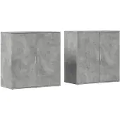 vidaXL Sideboards 2 Stk. Betongrau 79x38x80 cm Holzwerkstoff