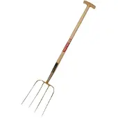 Freund Victoria ERNTEKÖNIG Dunggabel 4 Zinken, 85cm-T-Stiel Esche, 31x23cm, gold-lackiert