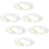 LEDVION LED Einbaustrahler 6er Set Rund Weiss 3W Warmweiss