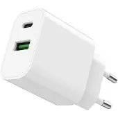 SPC 20W Fast Charger - 20W USB-C + USB-A Wandladegerät | Power Delivery | Schnelles und sicheres Laden für Handys, Tablets und Zubehör | Kompatibel mi